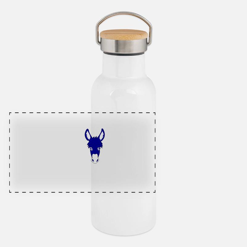 Spruch lustig Esel Panorama Thermosflasche mit Bambusdeckel