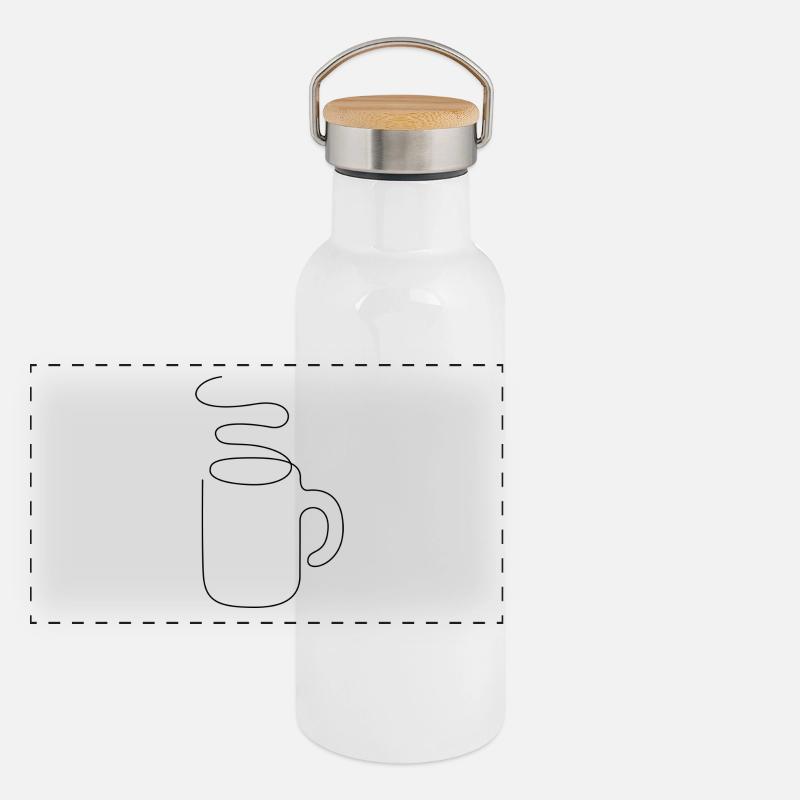 Kaffeetasse one Line Panorama Thermosflasche mit Bambusdeckel