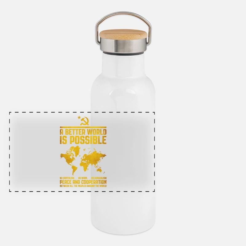 Un monde meilleur 2 Gourde isotherme avec bouchon en bambou