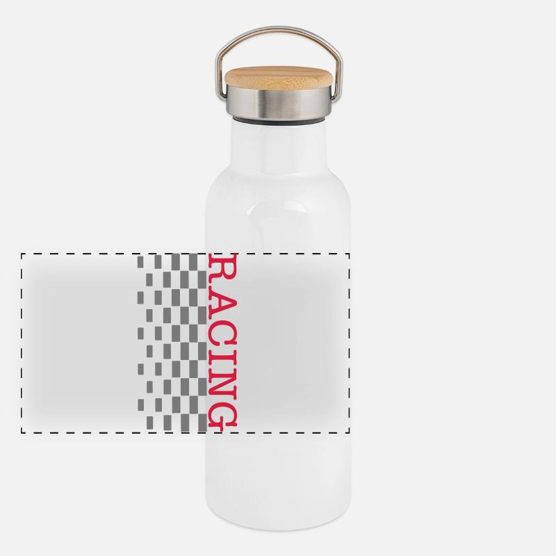 Drapeau de course Gourde isotherme avec bouchon en bambou