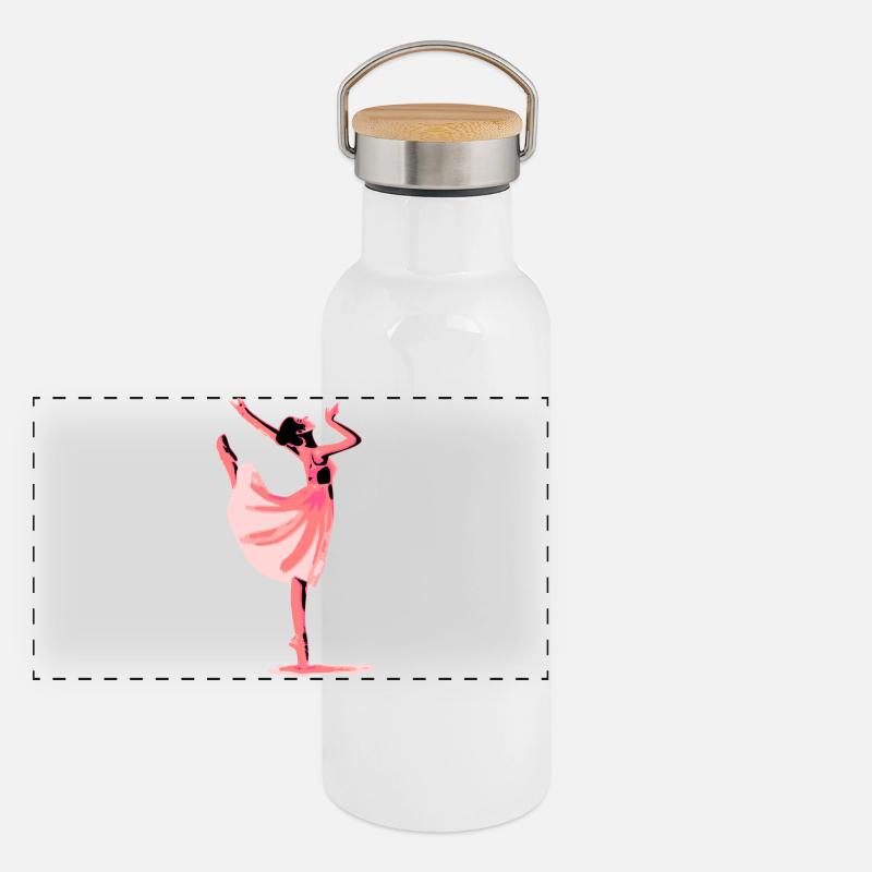 Dance - Gourde isotherme avec bouchon en bambou - blanc