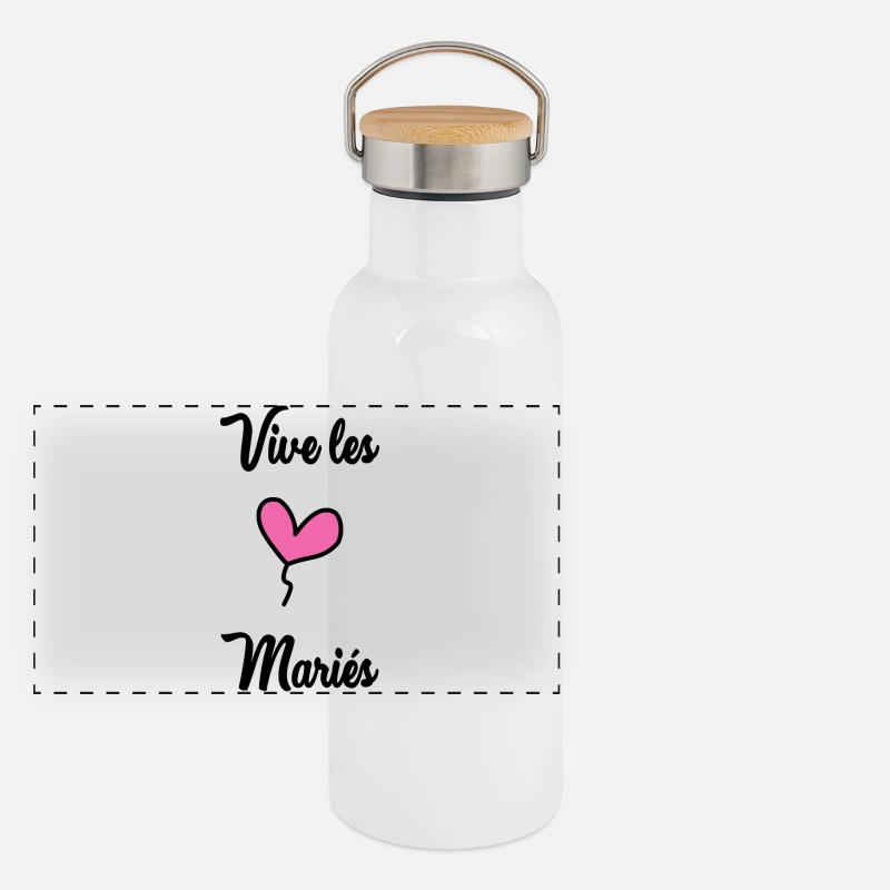 VIVE LES MARIES Gourde isotherme avec bouchon en bambou