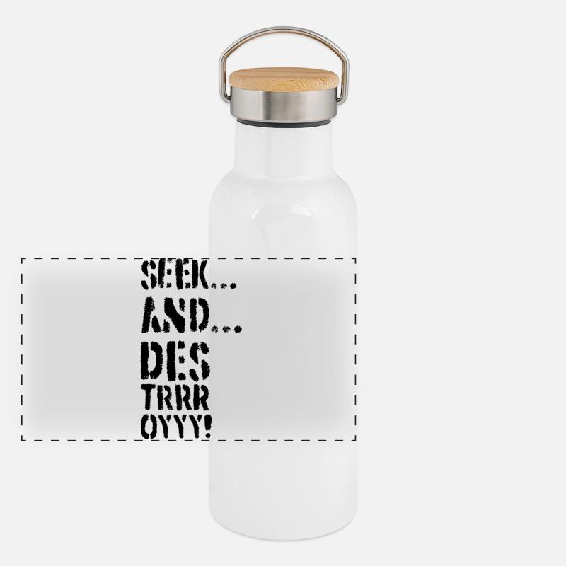 Seek and Destroy Panoramic Thermal Bottle with Bamboo Lid