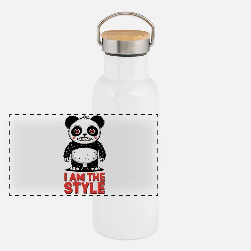 Panda je suis le style Gourde isotherme avec bouchon en bambou