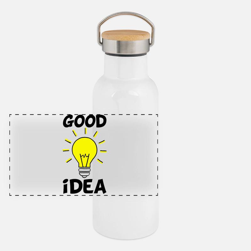 Die richtige Idee Panorama Thermosflasche mit Bambusdeckel