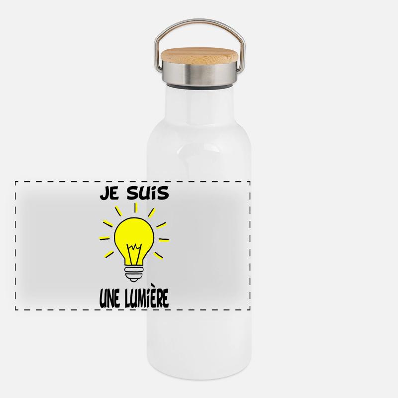Je suis une lumière Gourde isotherme avec bouchon en bambou