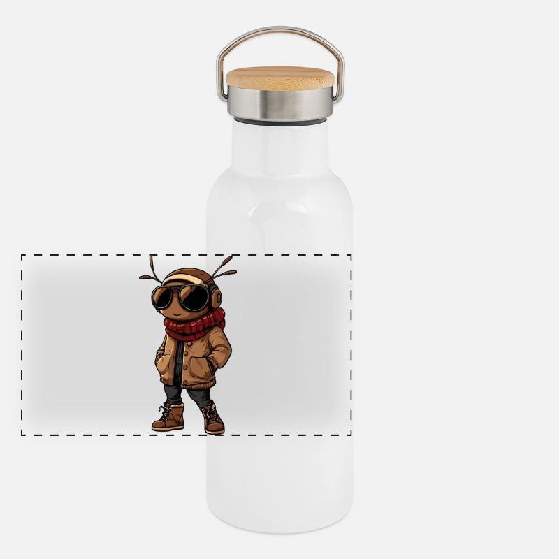 Ameise Cool Winter Panorama Thermosflasche mit Bambusdeckel