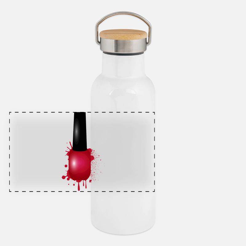 Vernis à ongles rouge dans l’illustration de style graffiti Gourde isotherme avec bouchon en bambou