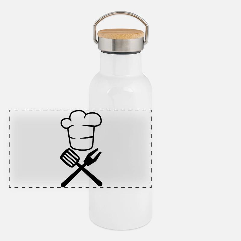 Professional Grill Master Chef Hat BBQ Gift Design Panorama Thermosflasche mit Bambusdeckel