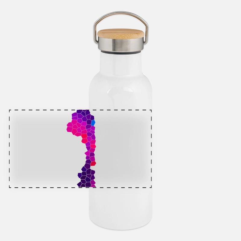 Flux Pourpre Cybernétique Gourde isotherme avec bouchon en bambou