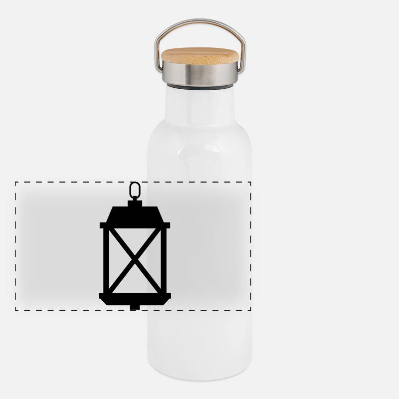 Laterne Panorama Thermosflasche mit Bambusdeckel