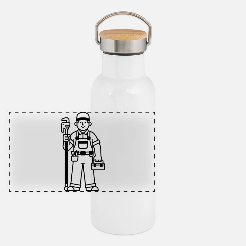 Plumber Panoramic Thermal Bottle with Bamboo Lid