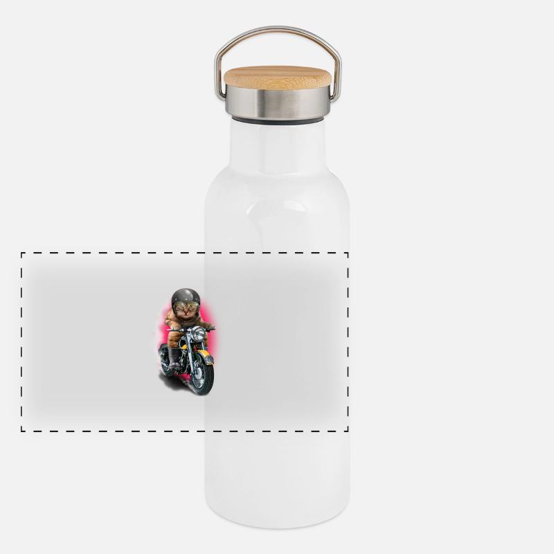 CAT RIDER Gourde isotherme avec bouchon en bambou