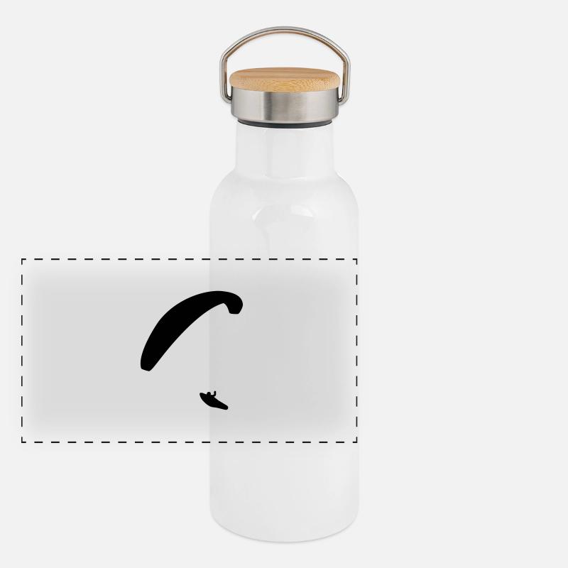 Gleitschirm Paragleiter Panorama Thermosflasche mit Bambusdeckel