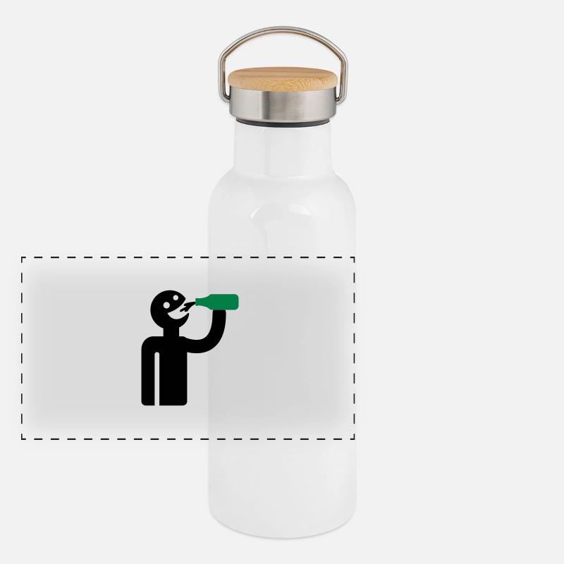 Drunkard - drinkers Panoramic Thermal Bottle with Bamboo Lid