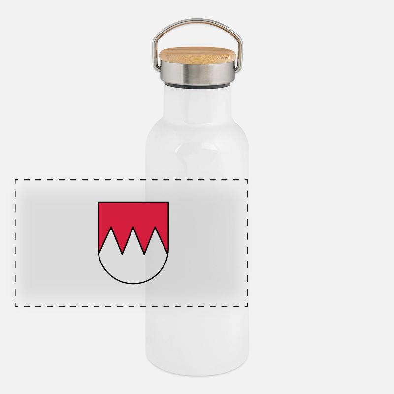 Franken - Wappen Panorama Thermosflasche mit Bambusdeckel