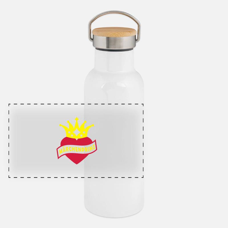 Mit Herz & Krone - MÄRCHENPRINZ Panorama Thermosflasche mit Bambusdeckel