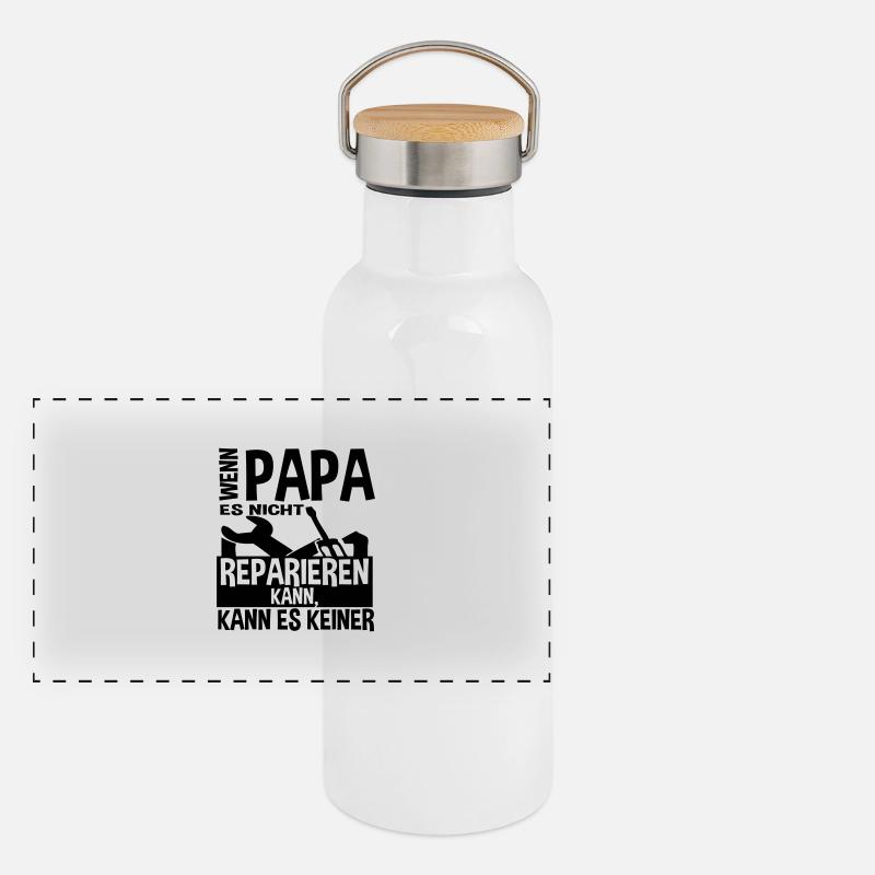 Wenn Papa es nicht reparieren kann Panorama Thermosflasche mit Bambusdeckel