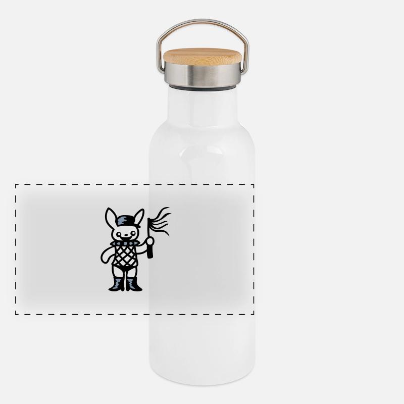 Pornohäschen 3 Panorama Thermosflasche mit Bambusdeckel