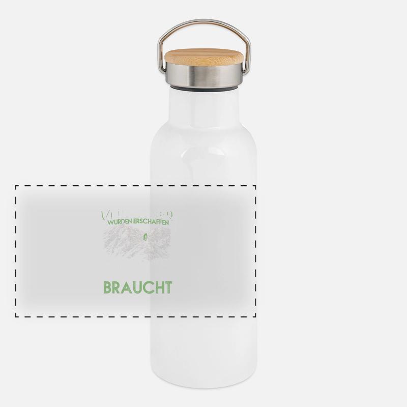 Vermesser Helden Panorama Thermosflasche mit Bambusdeckel