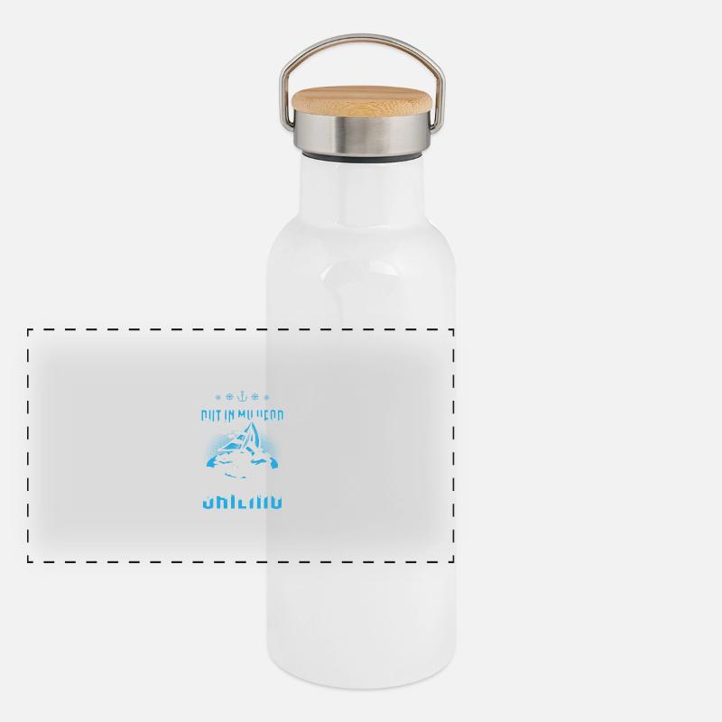 Sailing in my Head - EN Panorama Thermosflasche mit Bambusdeckel