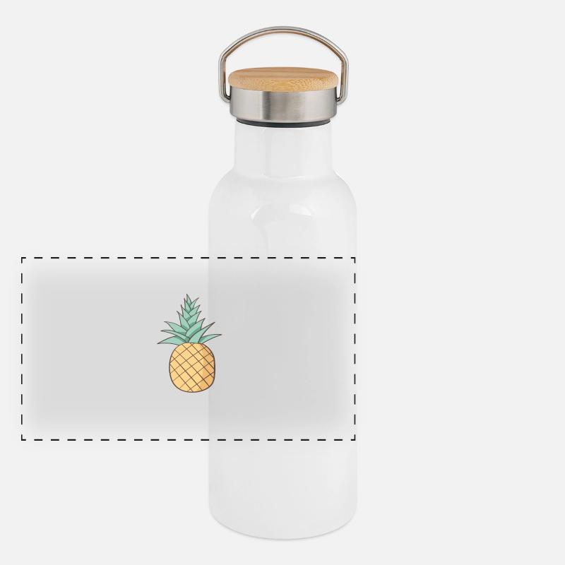 Ananas Panorama Thermosflasche mit Bambusdeckel