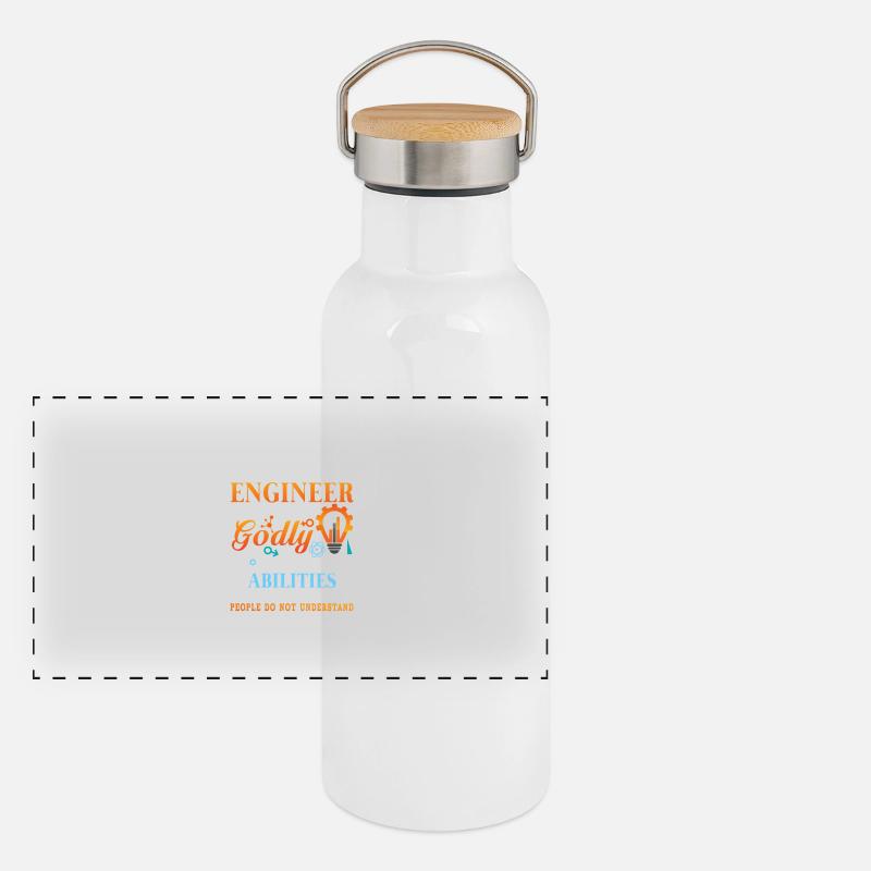 Trust me i'm a genius godly engineer Panorama Thermosflasche mit Bambusdeckel
