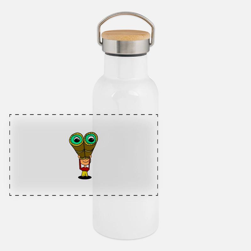 jumelles Gourde isotherme avec bouchon en bambou