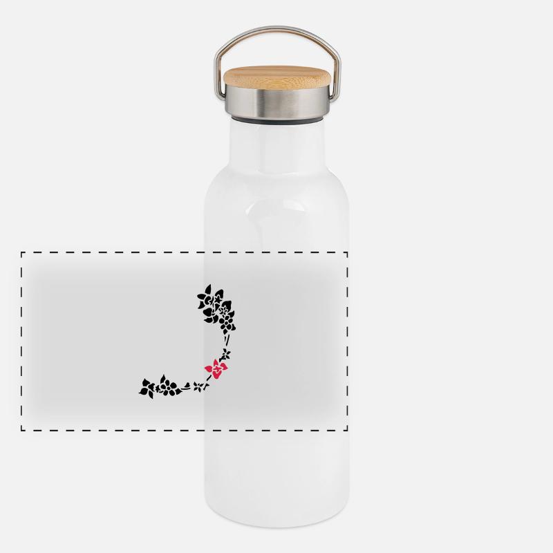 Blume Panorama Thermosflasche mit Bambusdeckel