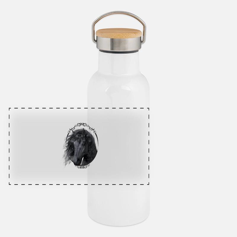 Black Beauty Panorama Thermosflasche mit Bambusdeckel