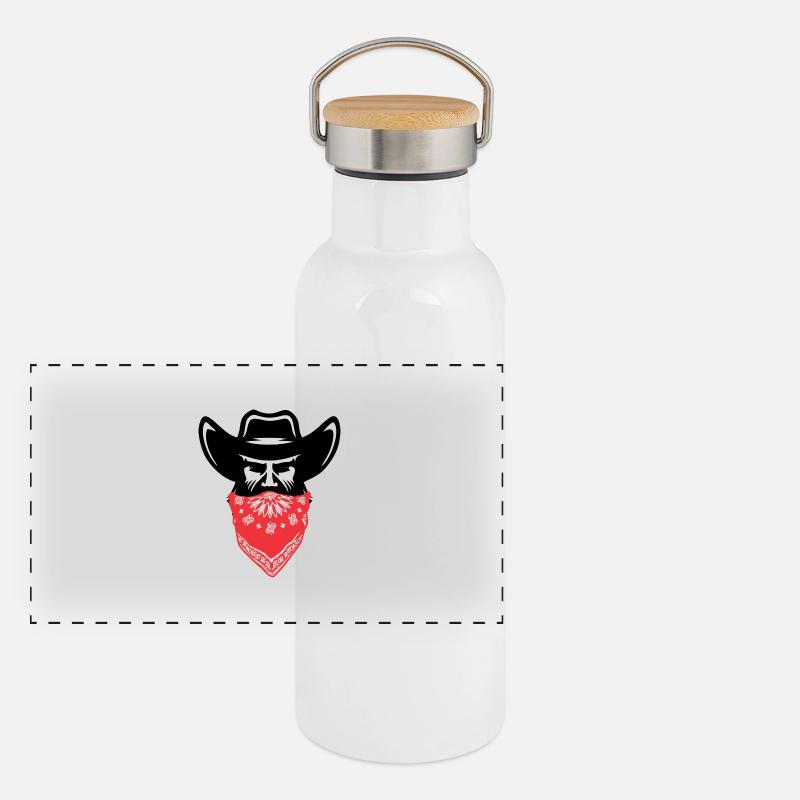 Panorama Thermosflasche mit Bambusdeckel