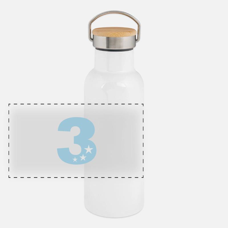 3 Birthday third birthday 3rd in two colors Panoramic Thermal Bottle with Bamboo Lid