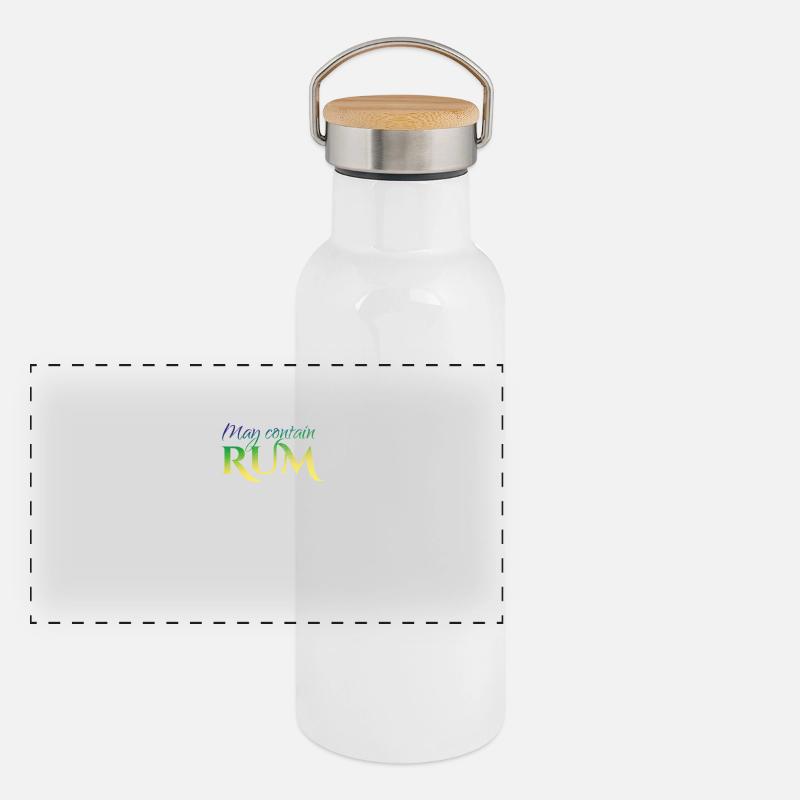 Rum / May Contain Rum / Alcohol / Party Panoramic Thermal Bottle with Bamboo Lid