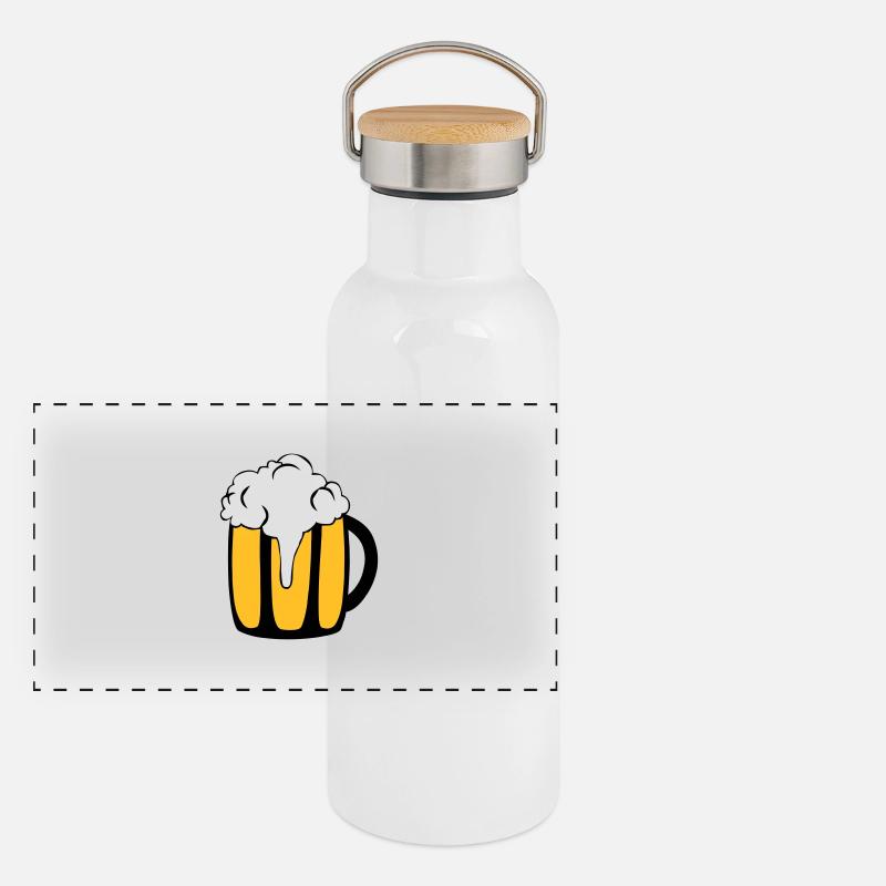 Bierglas Panorama Thermosflasche mit Bambusdeckel