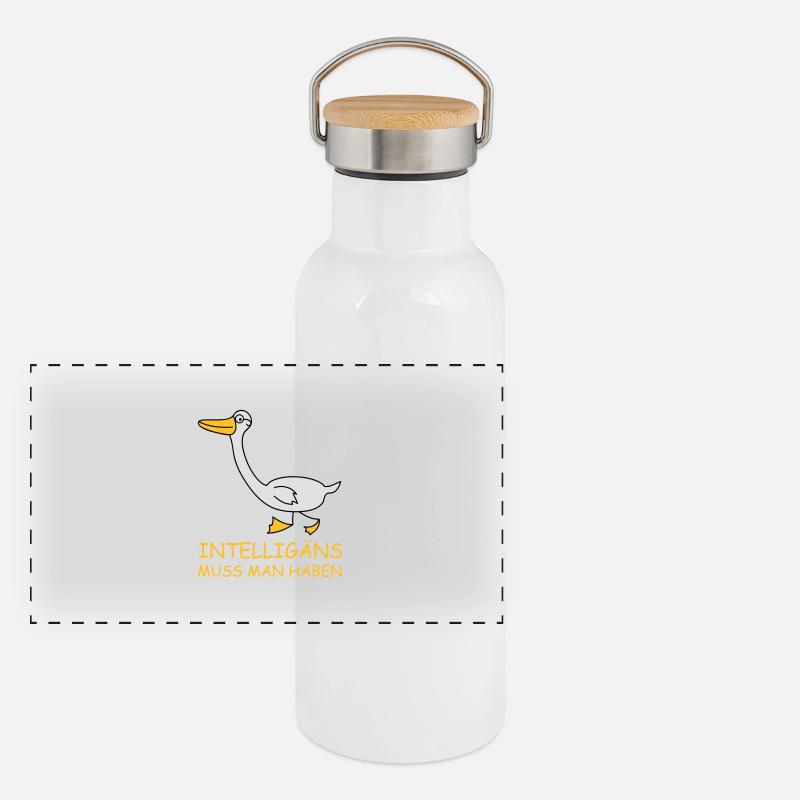 Intelligente Gans (b) Panorama Thermosflasche mit Bambusdeckel
