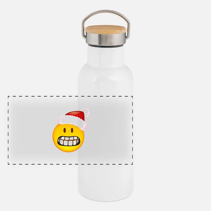 Smiley Glossy Desperate Christmas Panoramic Thermal Bottle with Bamboo Lid