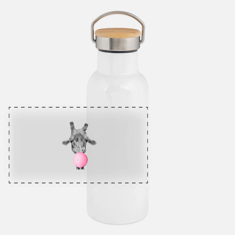 Giraffe bubblegum Panoramic Thermal Bottle with Bamboo Lid