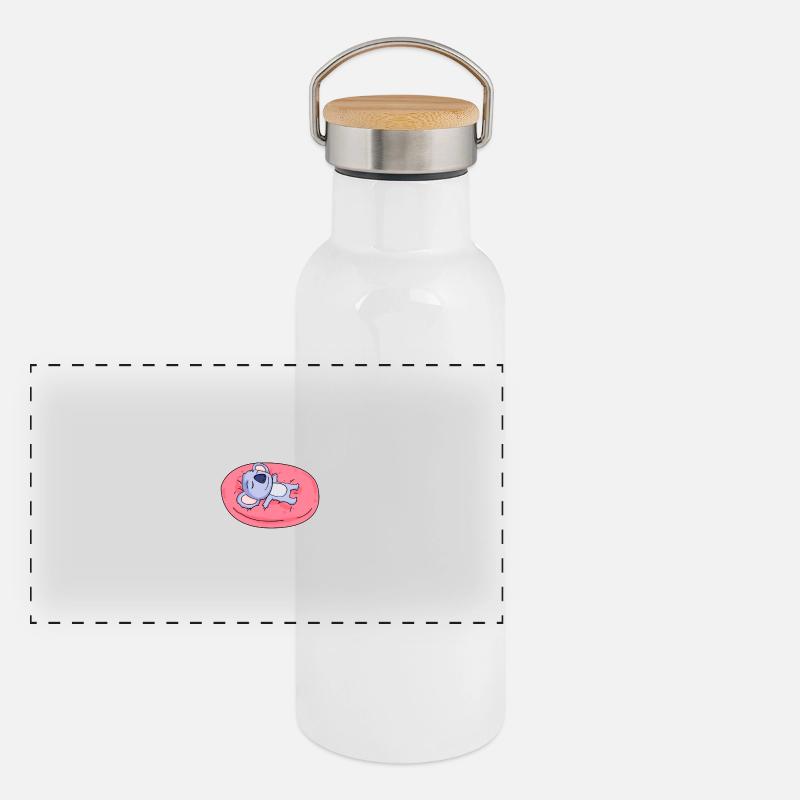 Koala saying funny lazy relax Panoramic Thermal Bottle with Bamboo Lid