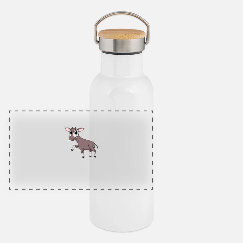 Panorama Thermosflasche mit Bambusdeckel