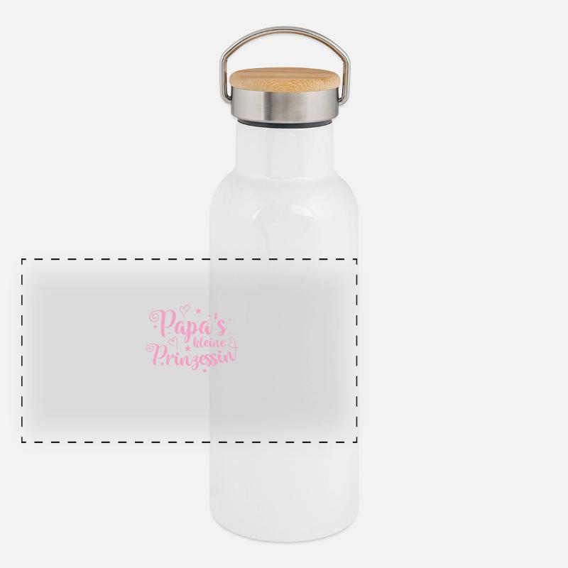 Papa's kleine Prinzessin Panorama Thermosflasche mit Bambusdeckel