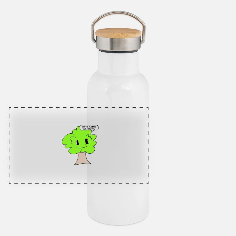 Briefkasten Aufkleber Bitte keine Werbung Panorama Thermosflasche mit Bambusdeckel