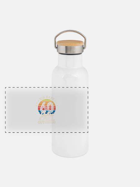 60. Geburtstag Geschenk Habe 60 Jahre Gebraucht - Panorama Thermosflasche mit Bambusdeckel - Weiß