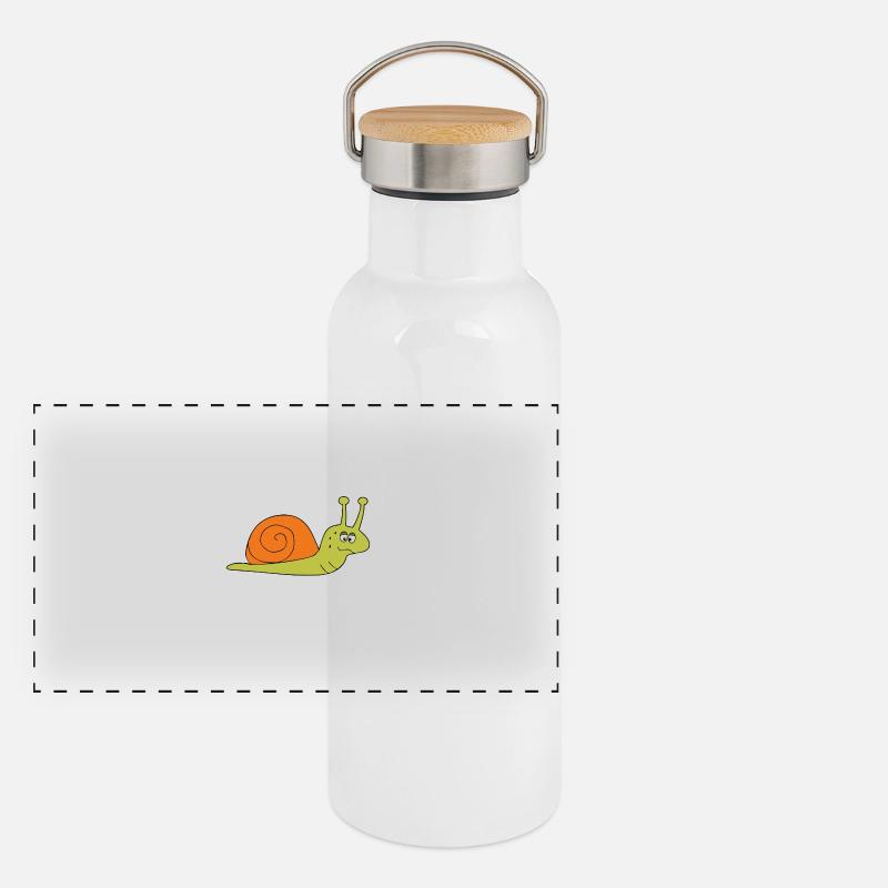 Langsame Schnecke Läufer Joggen Panorama Thermosflasche mit Bambusdeckel