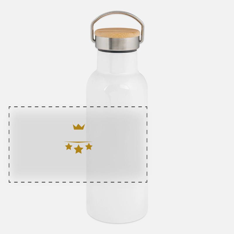 Mitarbeiter des Monats - Panorama Thermosflasche mit Bambusdeckel - Weiß