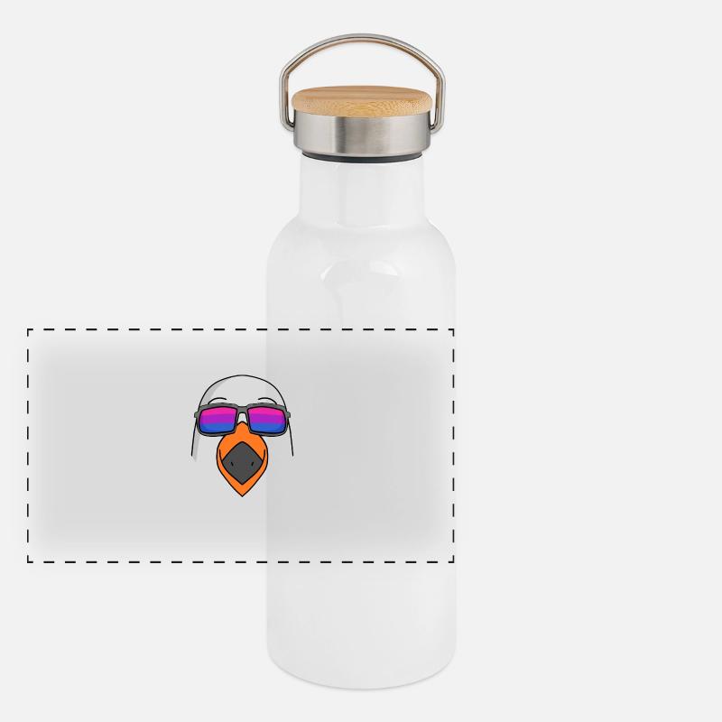 Bisexuell Möwe Geschenk Panorama Thermosflasche mit Bambusdeckel