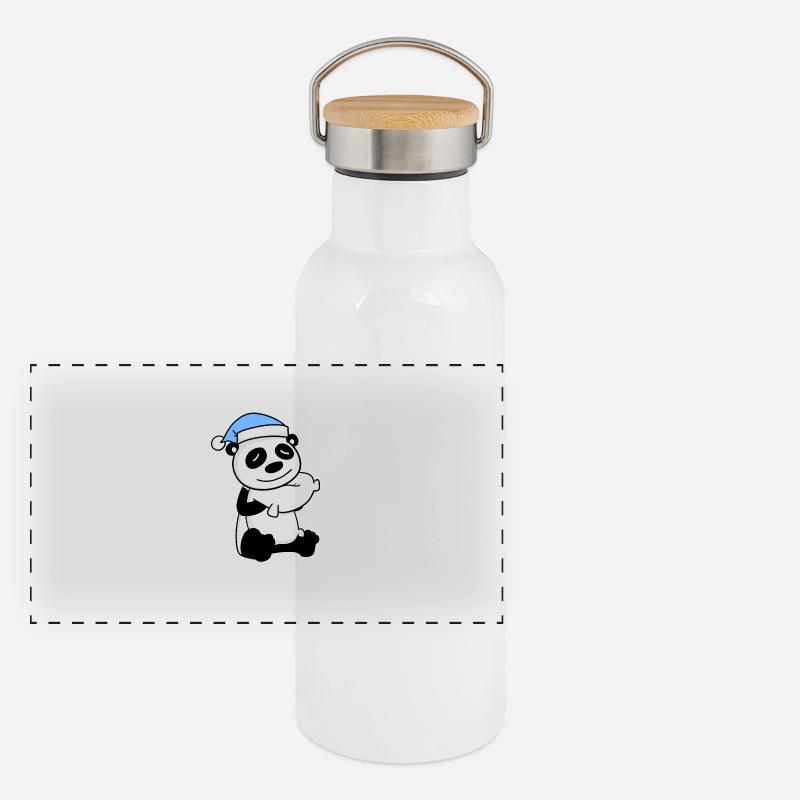 Panda Baby Panorama Thermosflasche mit Bambusdeckel