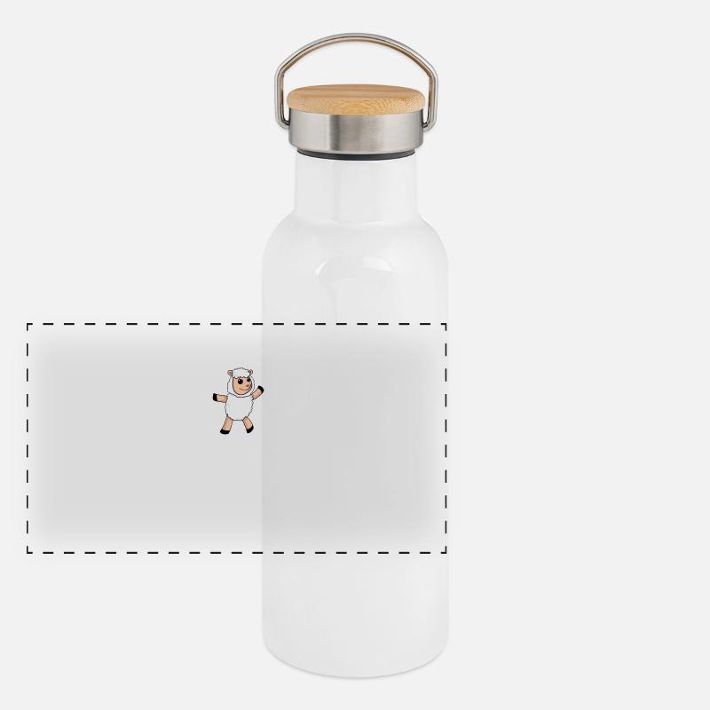 Schafe Schaf Schafzüchter Geschenk - Panorama Thermosflasche mit Bambusdeckel - Weiß