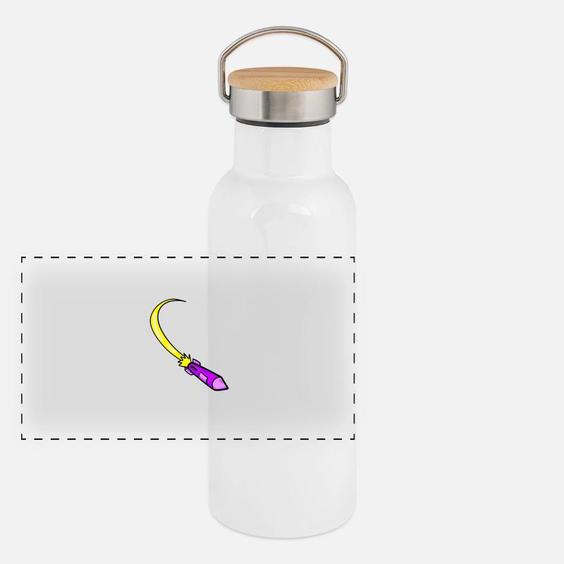 Fusée violette Gourde isotherme avec bouchon en bambou