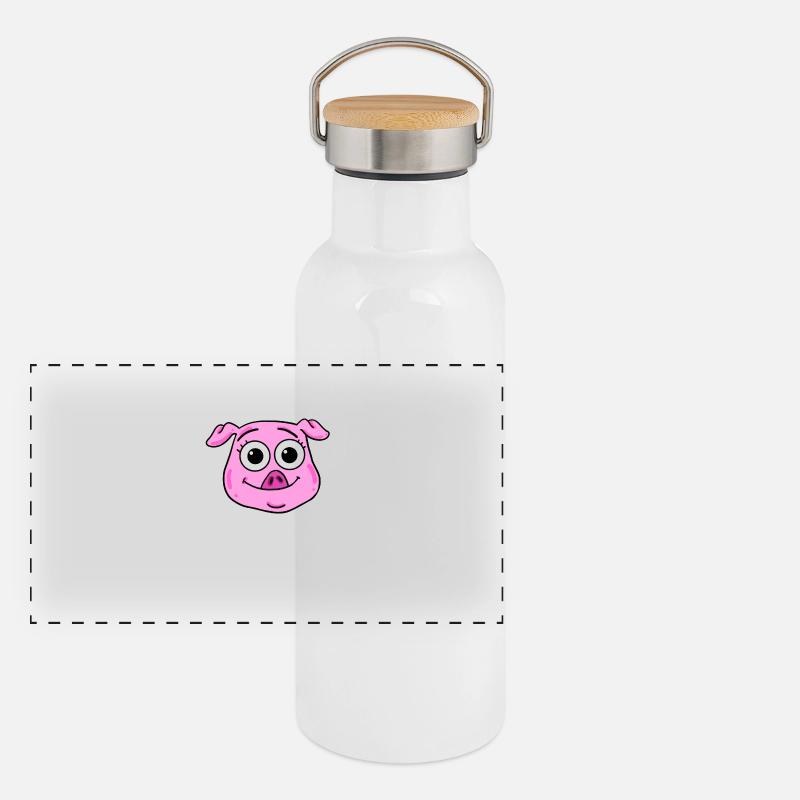 Tête de porc Tête d’animal Gourde isotherme avec bouchon en bambou