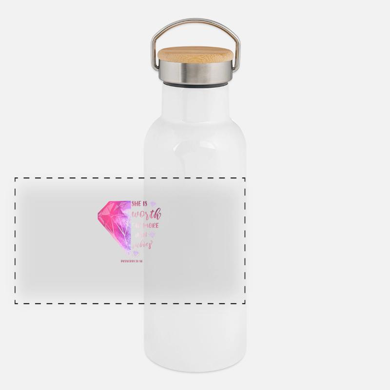 Religiöses Motiv Bibelvers Panorama Thermosflasche mit Bambusdeckel